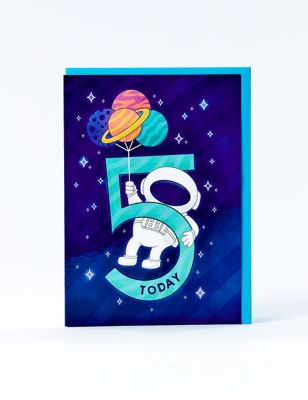 Spaceman 5th Birthday Card