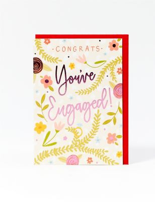 Congrats Floral Engagement Card