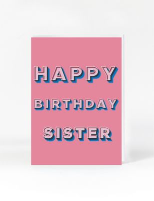 Modern Type Birthday Card For SIster