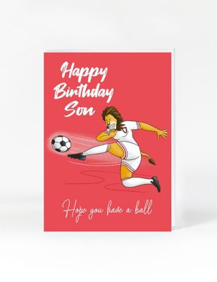 Lion Football Birthday Card For Son