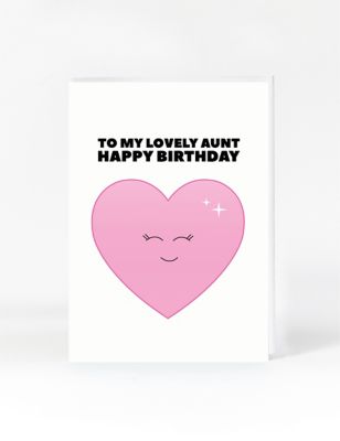 Lovely Aunt Heart Birthday Card