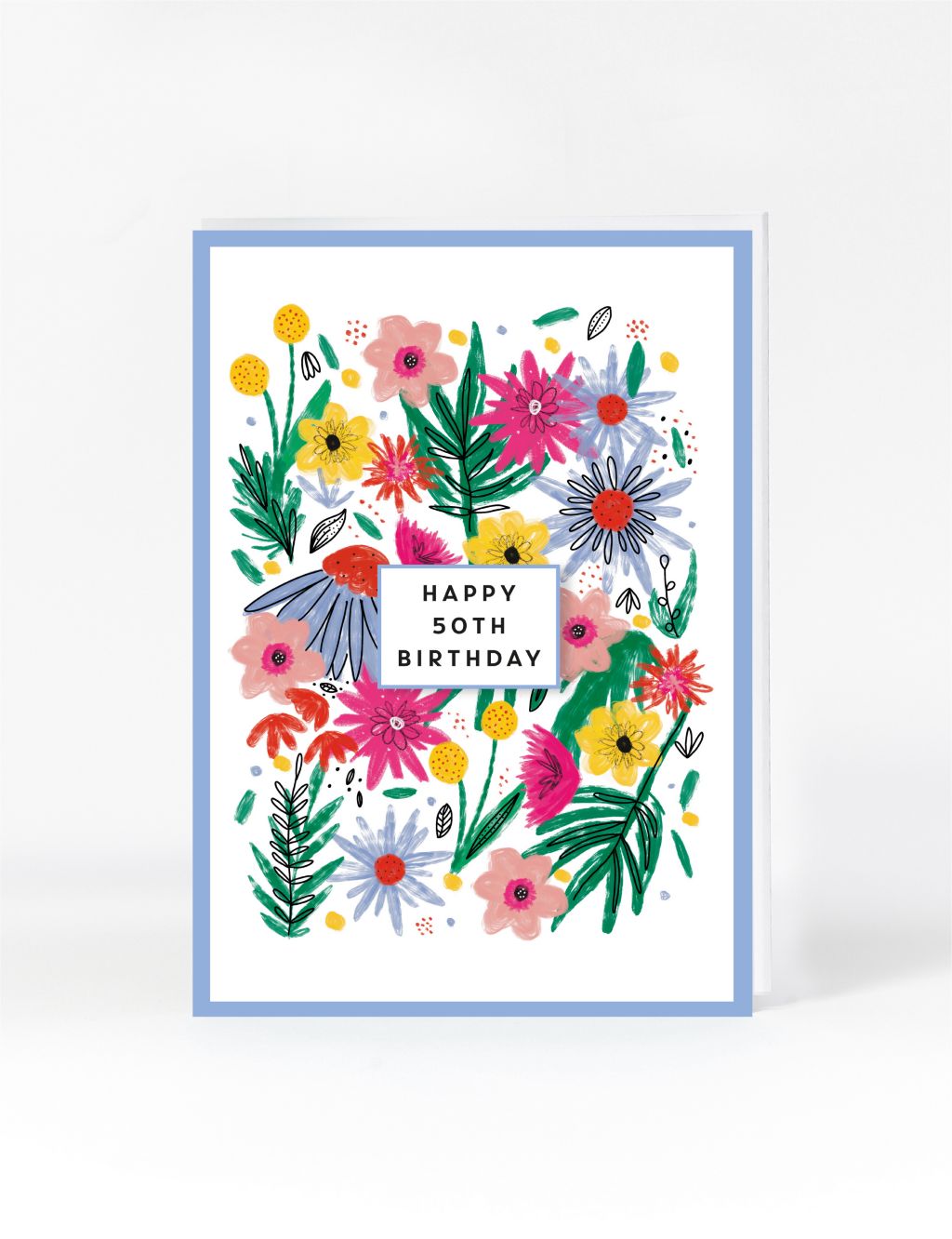 Floral 50th Birthday Card