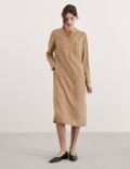 Μίντι φόρεμα με ζώνη και μεγάλες τσέπες, από 100% Lyocell™