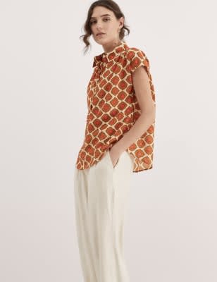 Cotton Rich Geometric Top