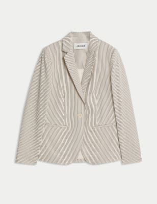 Relaxed Striped Single Breasted Blazer