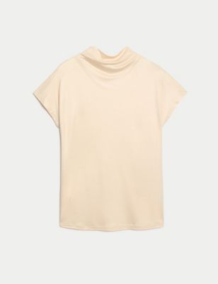 Jersey Funnel Neck Top
