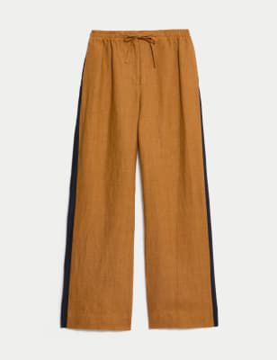 Wide Leg Trousers With Stripe
