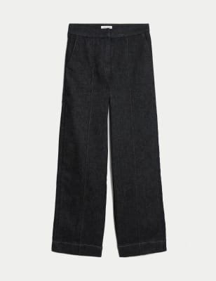 

JAEGER Womens High Waisted Straight Leg Jeans - Dark Indigo, Dark Indigo