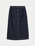 Denim Midi A-Line Skirt