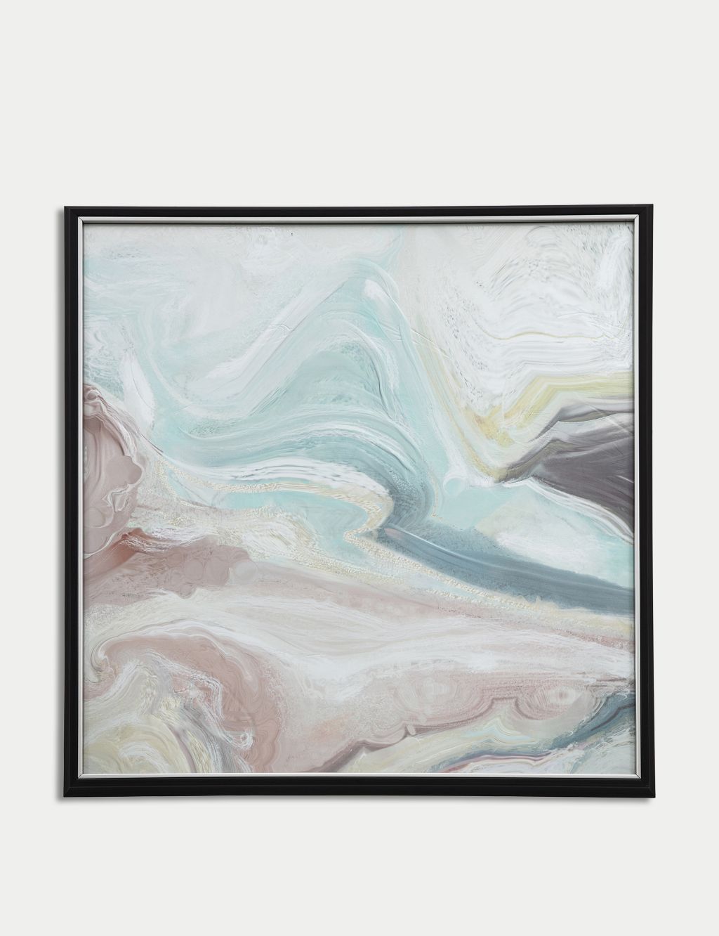 Crystal Fluid Abstract Square Framed Art image 1