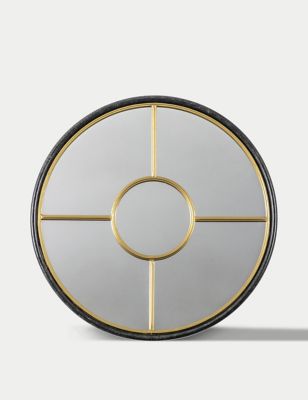 Gallery Home Rocca Round Hanging Wall Mirror - Gold, Gold