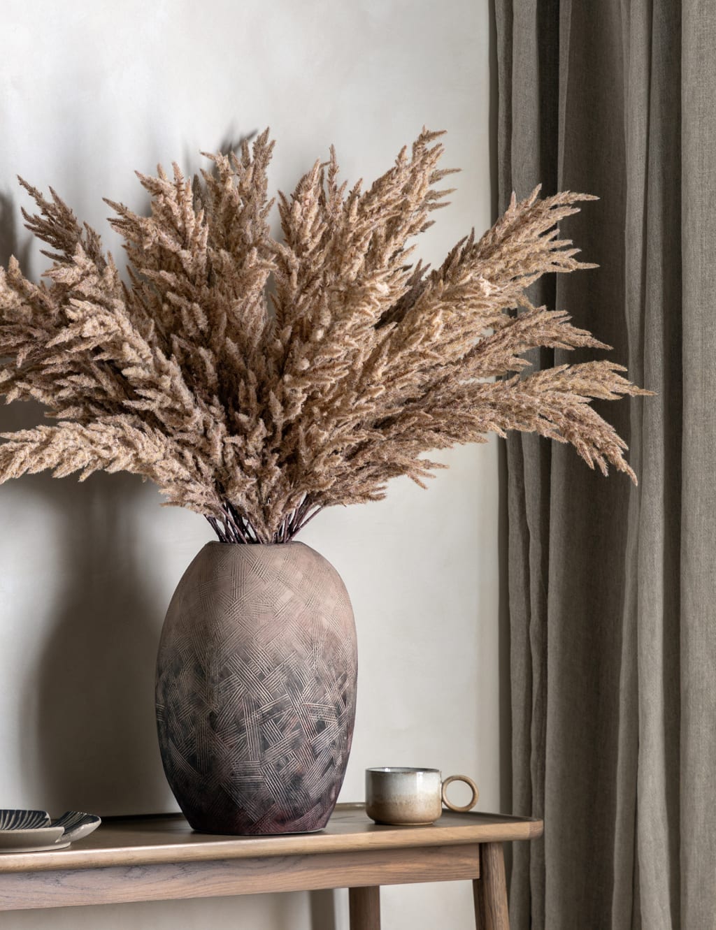 Set of 3 Artificial Pampas Grass Single Stems image 2