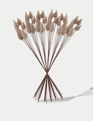 Gallery Home Set of 6 Artificial Sea Holly Single Stems - Brown, Brown