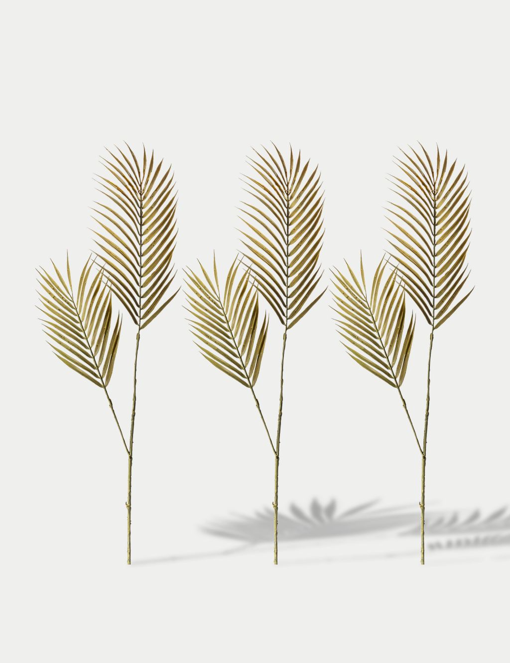 Set of 3 Artificial Dried Palm Single Stems