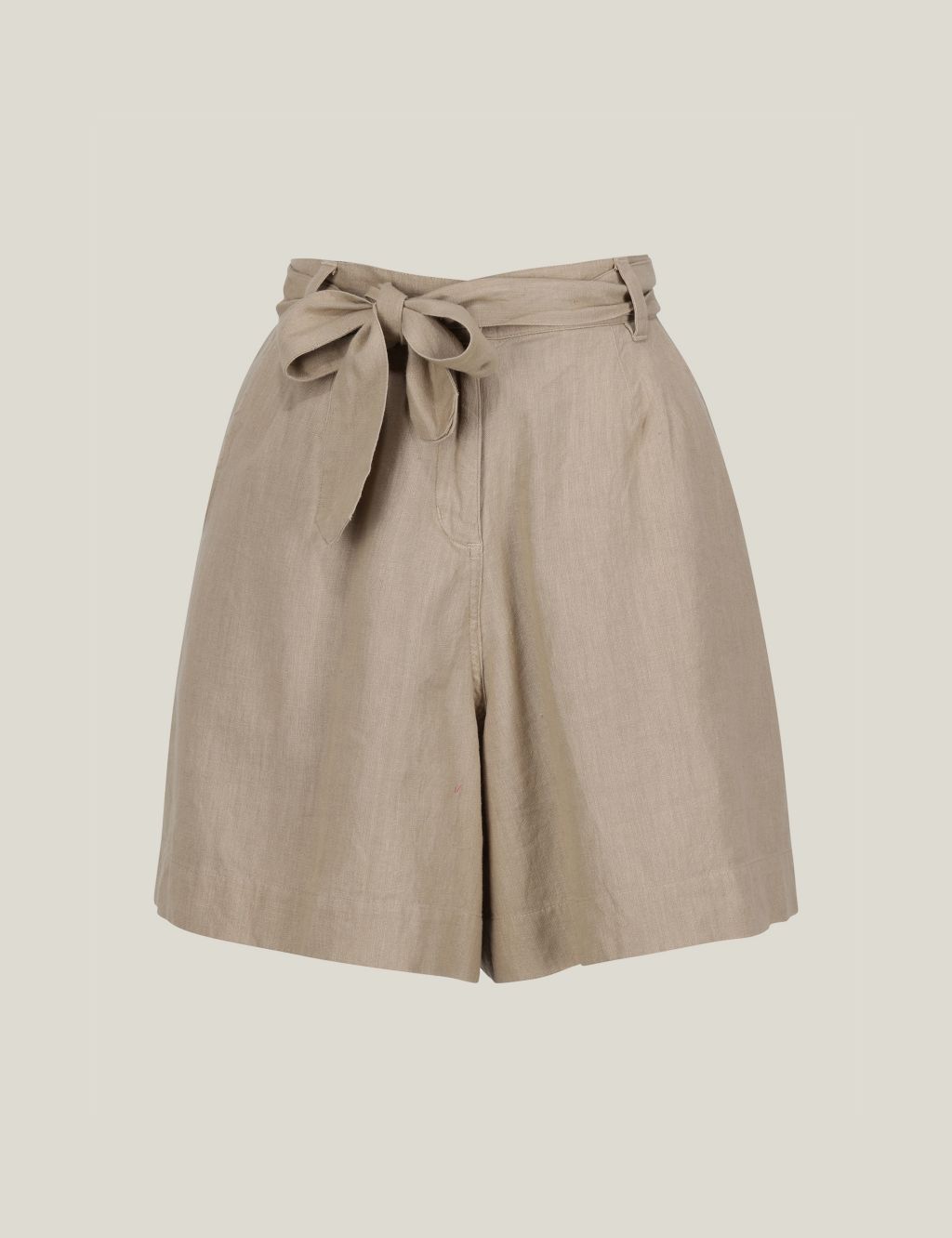 Sabela Cotton Rich Paperbag Shorts with Linen 1 of 5