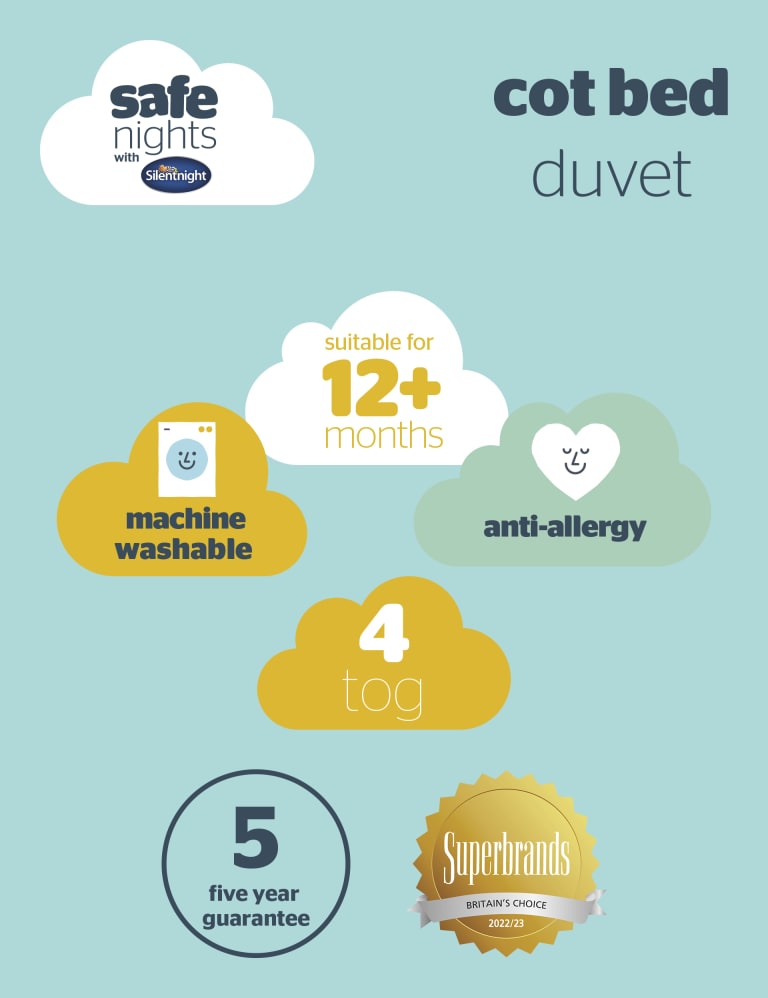 Safe Nights 4 Tog Cot Bed Duvet Silentnight M&S