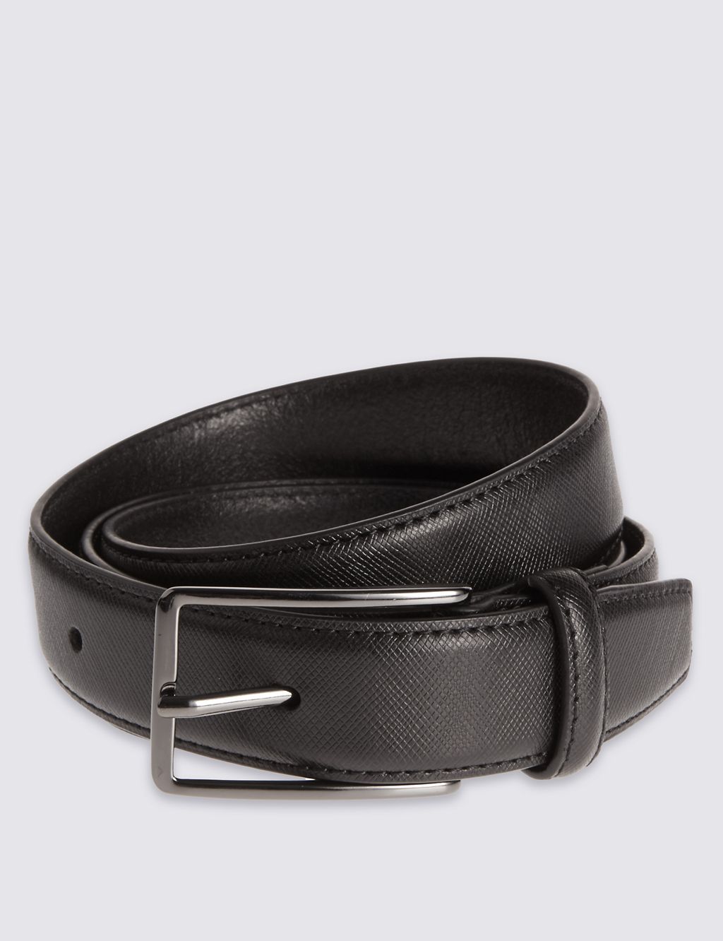Saffiano Coated Leather Rectangular Buckle Belt 1 of 1