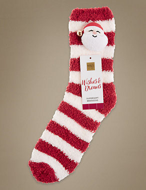 Santa 3D Head Ankle Socks Image 2 of 5