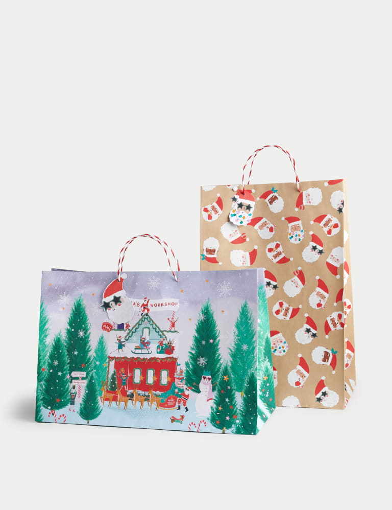Santa Design Christmas Extra Large Gift Bag Pack of 2 M S