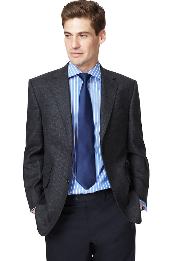 Sartorial Luxury Pure Wool Checked Jacket Image 1 of 2