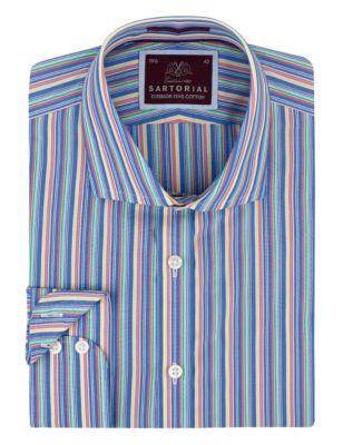 Sartorial Pure Cotton Striped Shirt Image 1 of 1