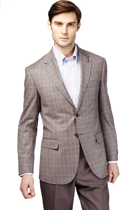 Sartorial Pure Wool 2 Button Checked Jacket Image 1 of 1