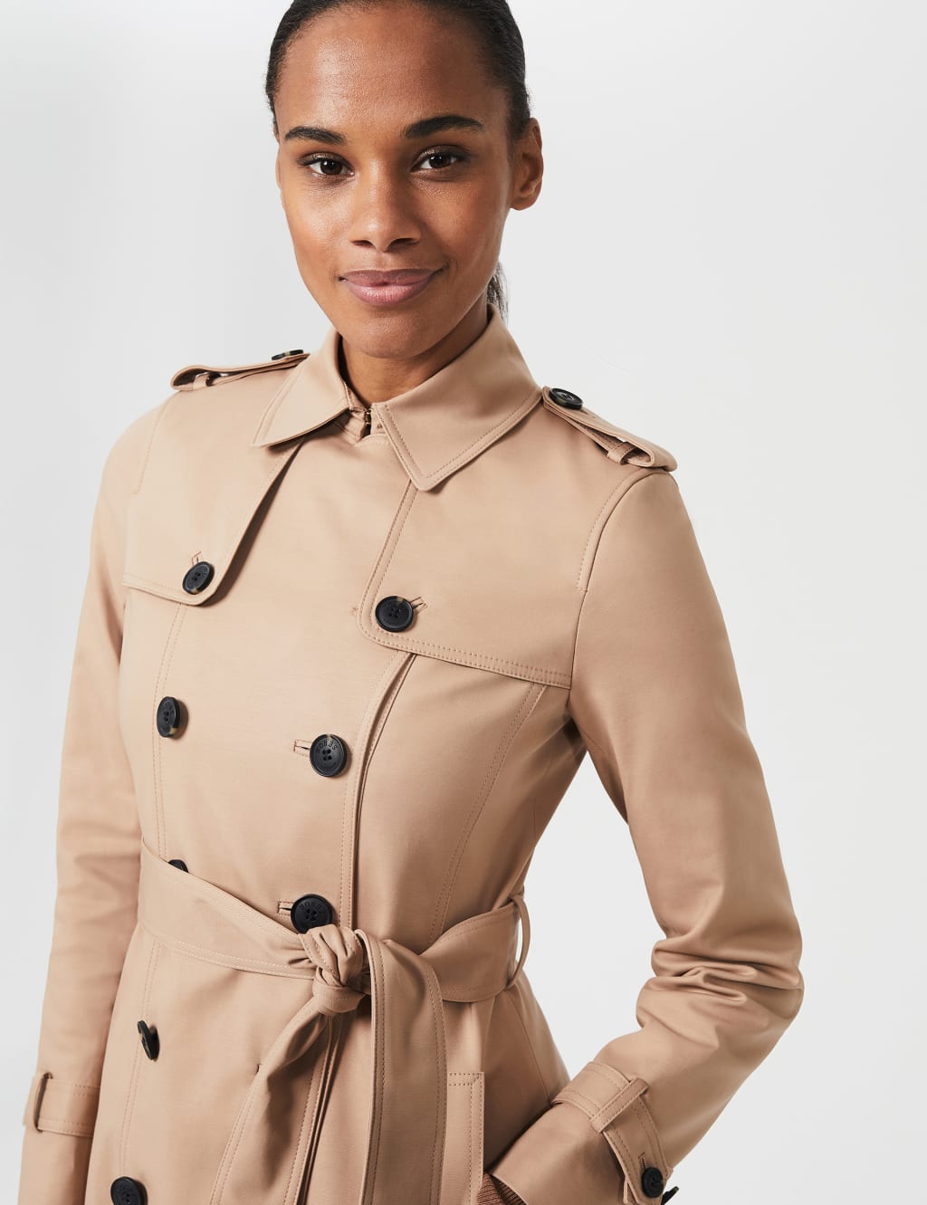 Saskia Cotton Rich Belted Trench Coat HOBBS M&S
