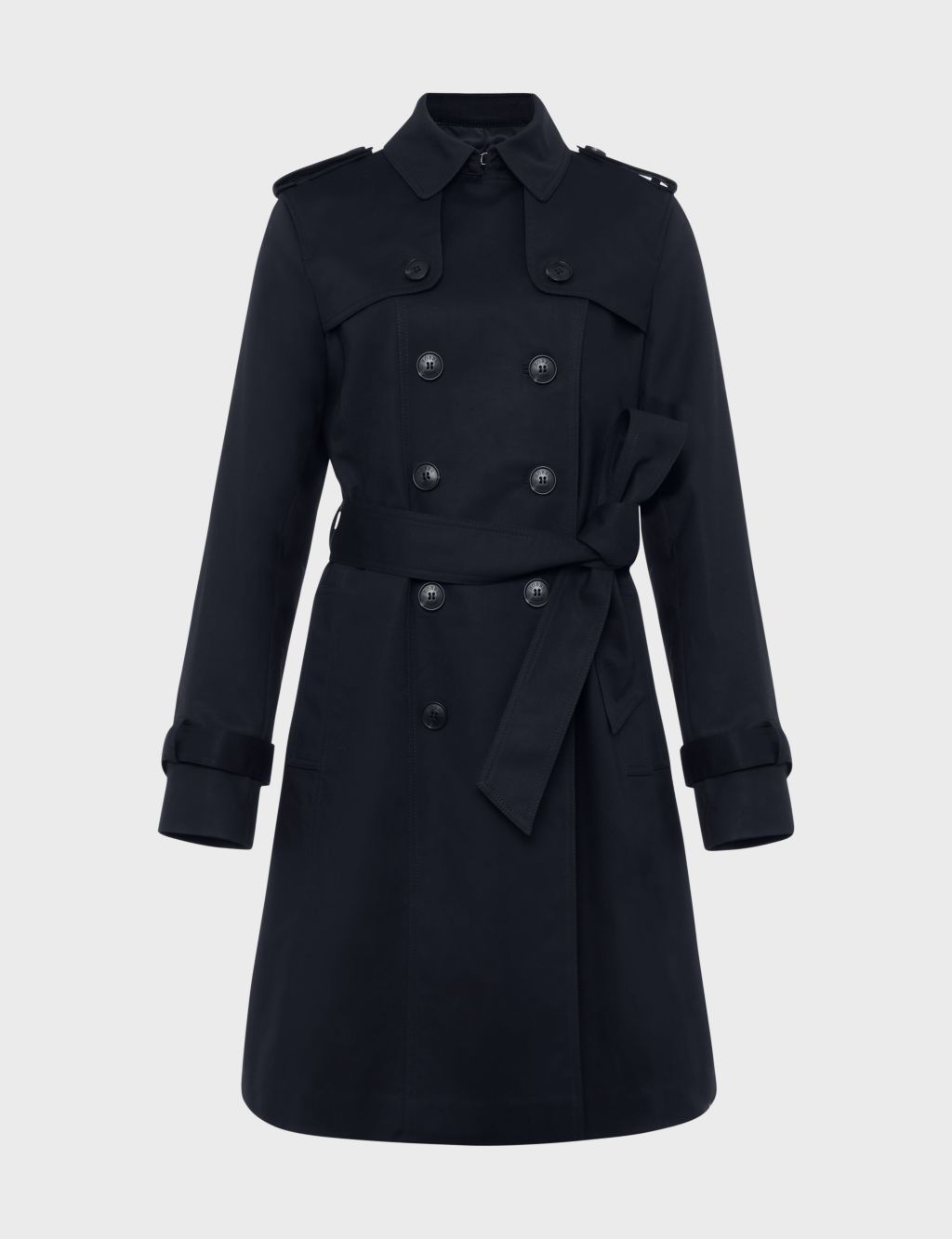 Saskia Cotton Rich Double Breasted Trench Coat | HOBBS | M&S