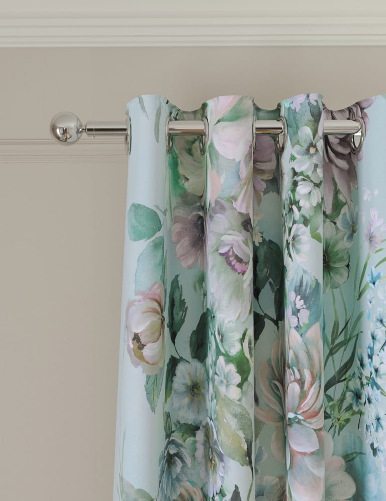 Sateen Blossom Floral Eyelet Blackout Curtains, M&S Collection