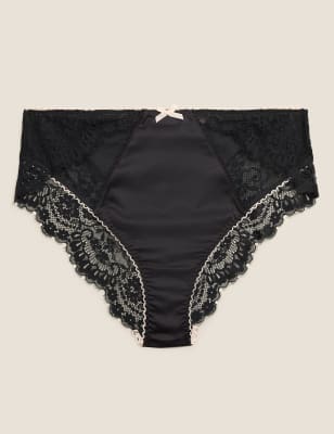 high waisted satin knickers