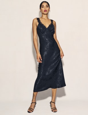 Slip satin best sale midi dress