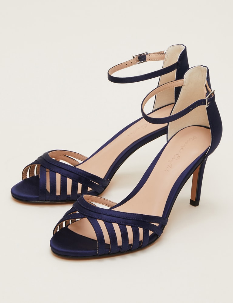 Satin Ankle Strap Stiletto Heel Sandals