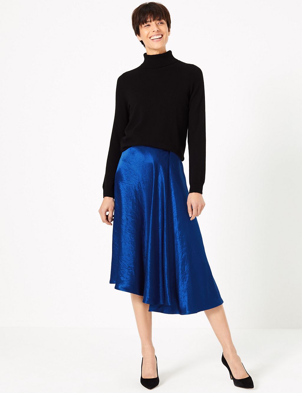 Satin Asymmetric Slip Skirt | M&S Collection | M&S
