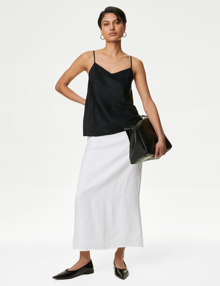 Black satin camisole deals