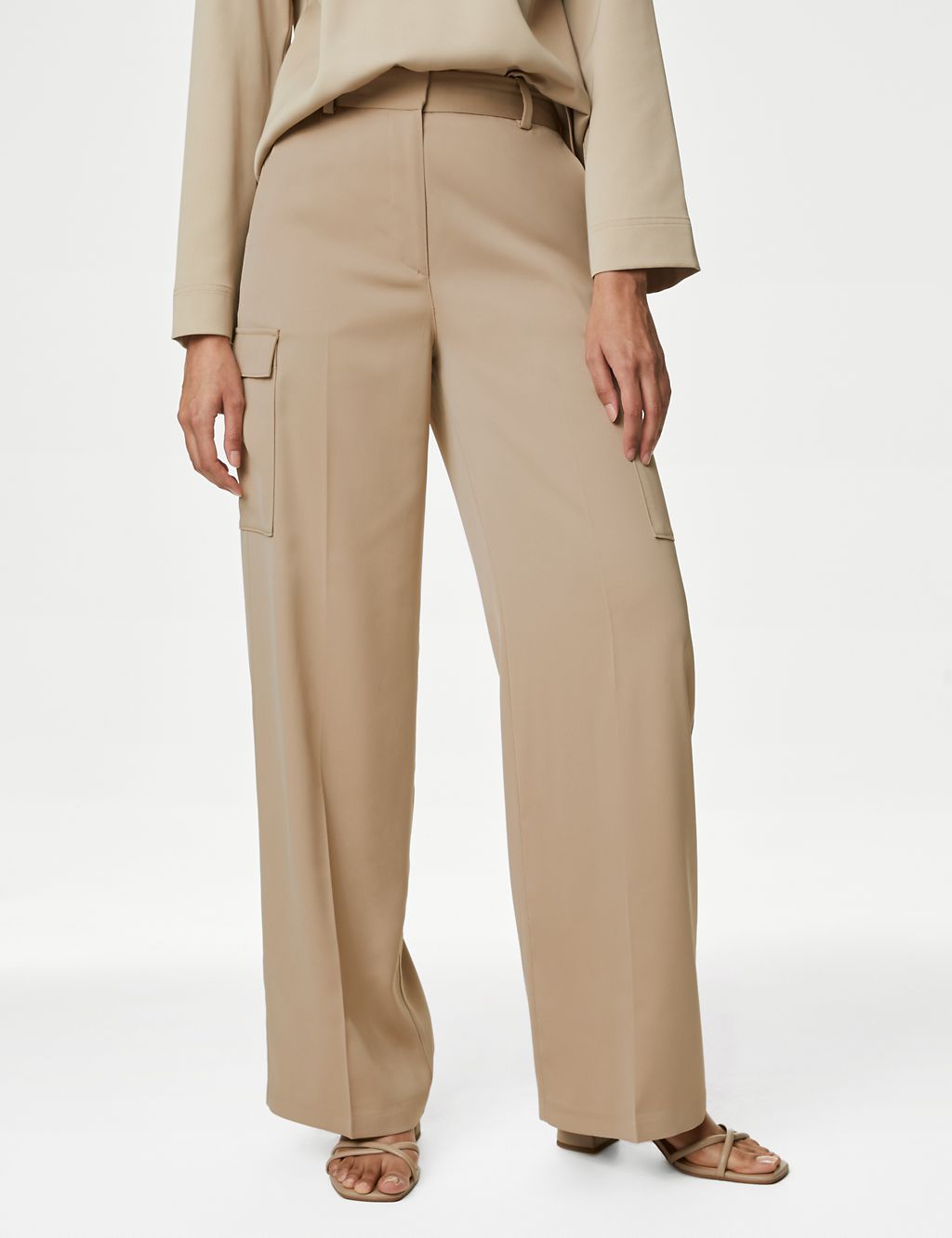 Satin Cargo Wide Leg Trousers 5 of 6
