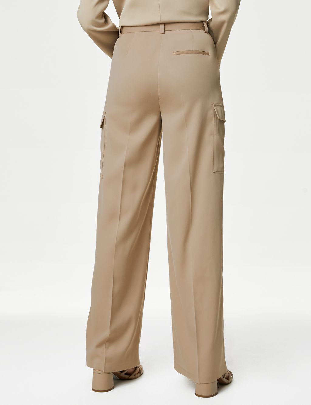 Satin Cargo Wide Leg Trousers 6 of 6