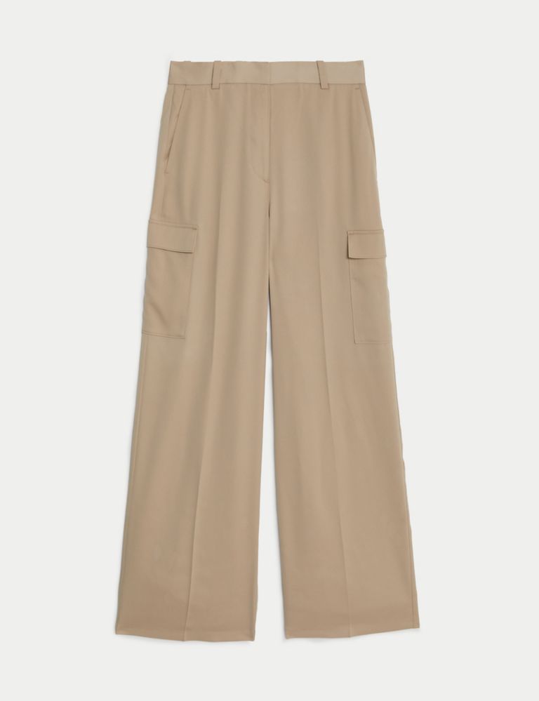 Satin Cargo Wide Leg Trousers 3 of 6