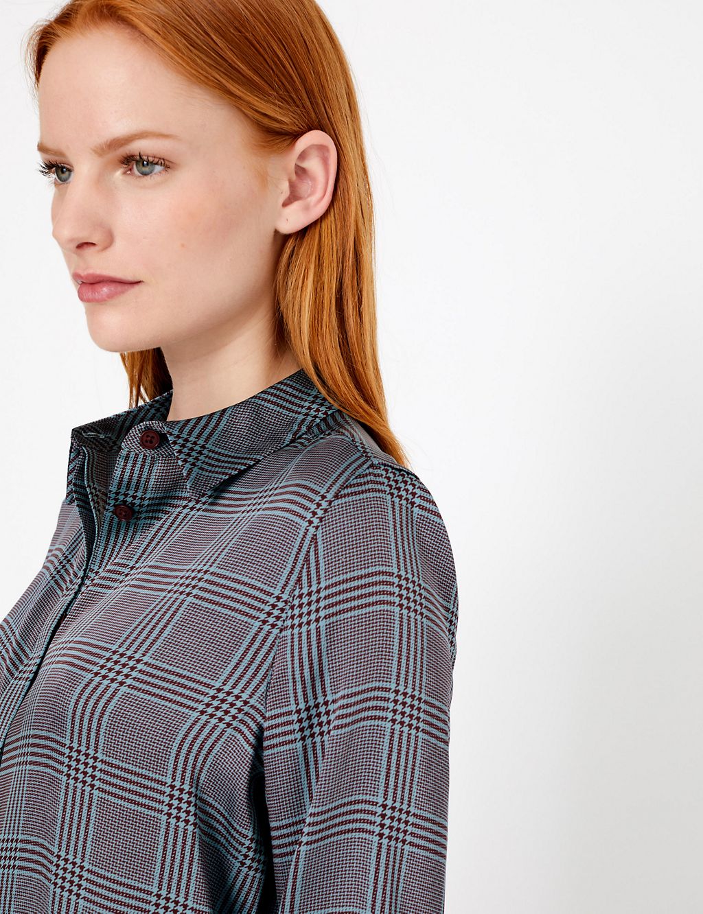 Satin Checked Blouse 2 of 4