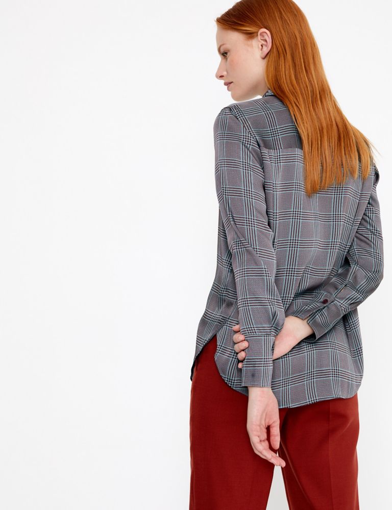 Satin Checked Blouse 4 of 4