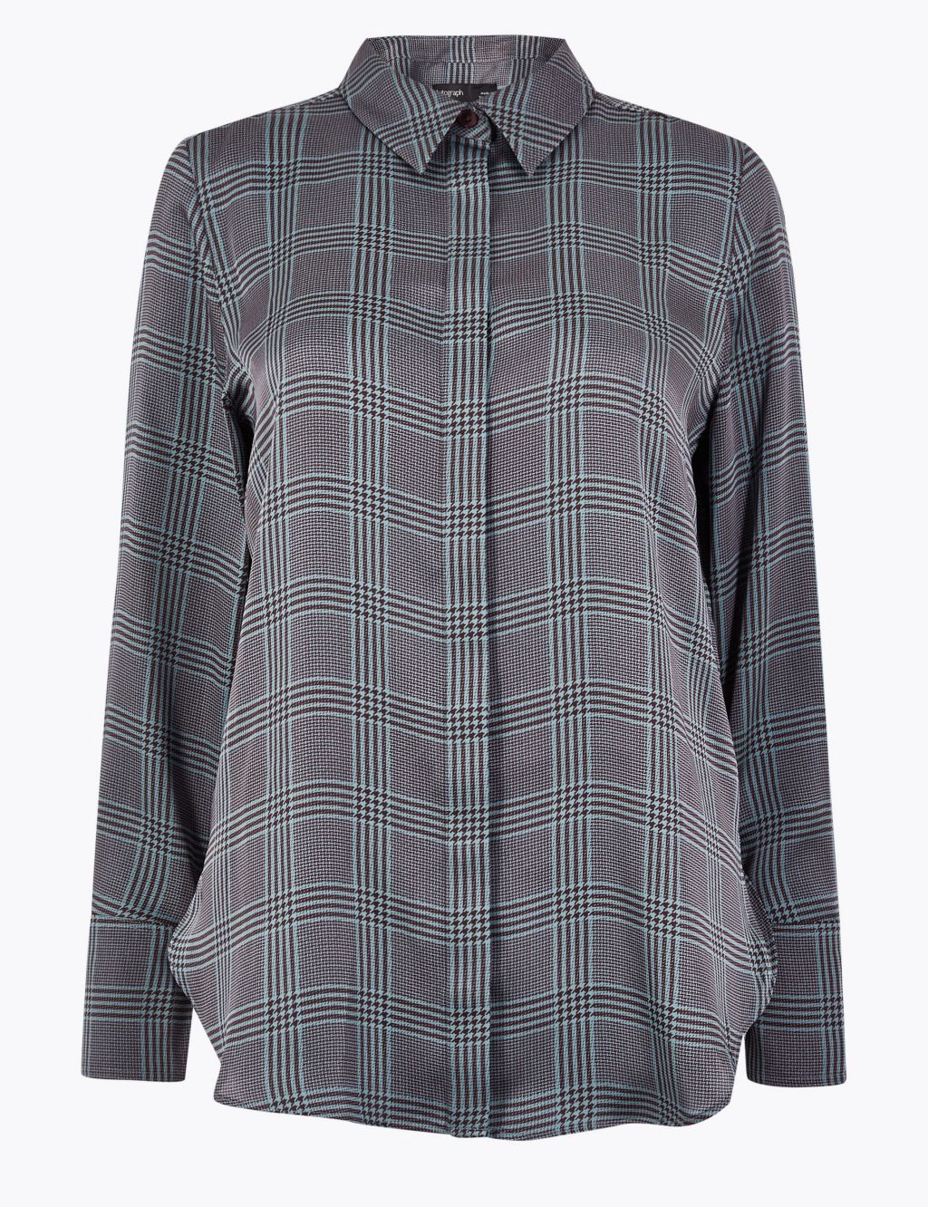 Satin Checked Blouse 1 of 4