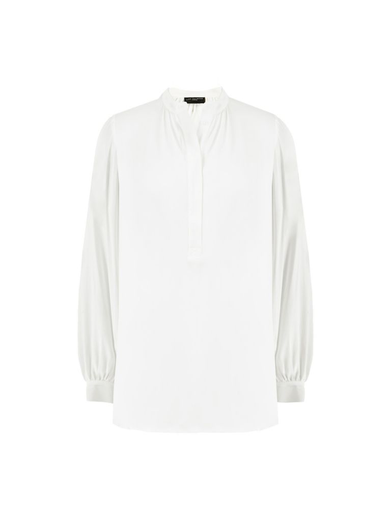 Satin Collared Blouson Sleeve Blouse | Live Unlimited London | M&S