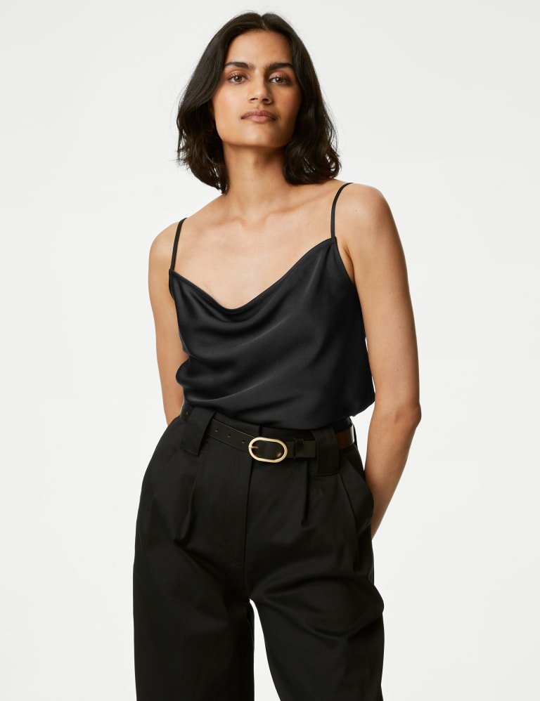 Satin Cowl Neck Cami Top, M&S Collection