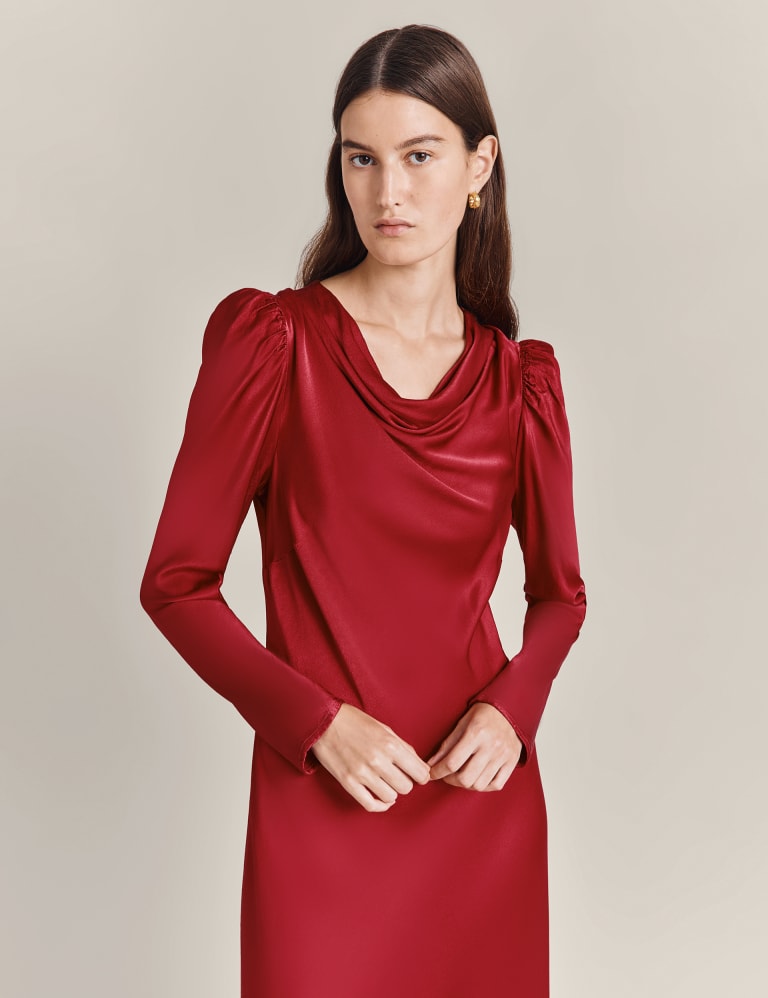 Long sleeve cowl store neck maxi dress