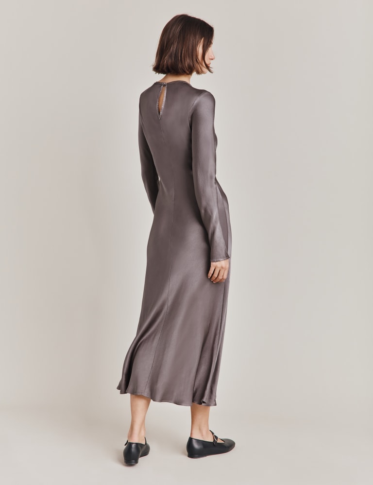Satin Cut Out Detail Midi Slip Dress Ghost M S
