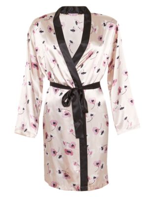 Satin Floral Dressing Gown Image 2 of 7