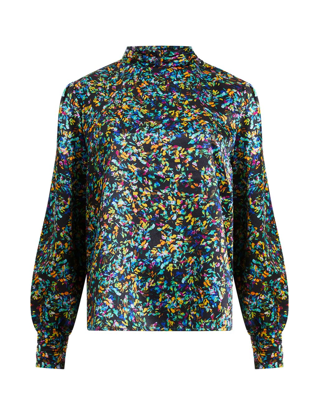 Satin Floral High Neck Top | French Connection | M&S
