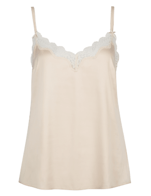 Satin Floral Lace Trim Camisole Top | Limited Collection | M&S