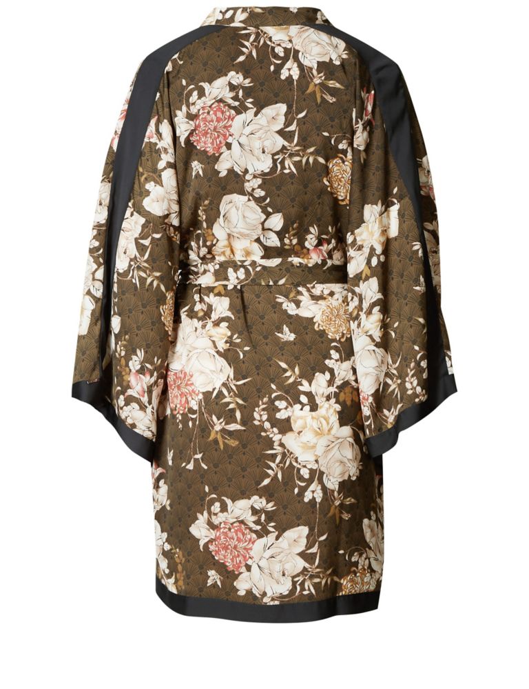 Satin Floral Print Dressing Gown 6 of 6