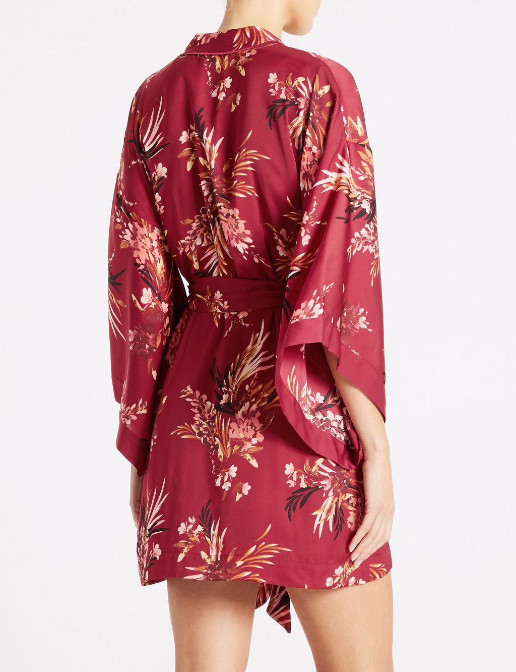 Satin Floral Print Dressing Gown 2 of 4