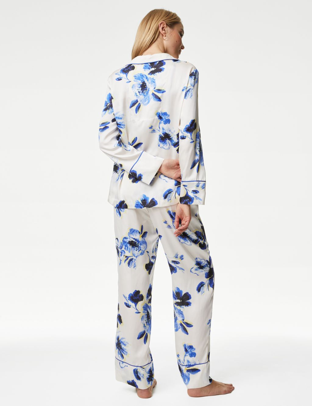Satin Floral Print Pyjama Set 4 of 6